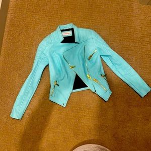 CB Authentic Turquoise Leather Coat